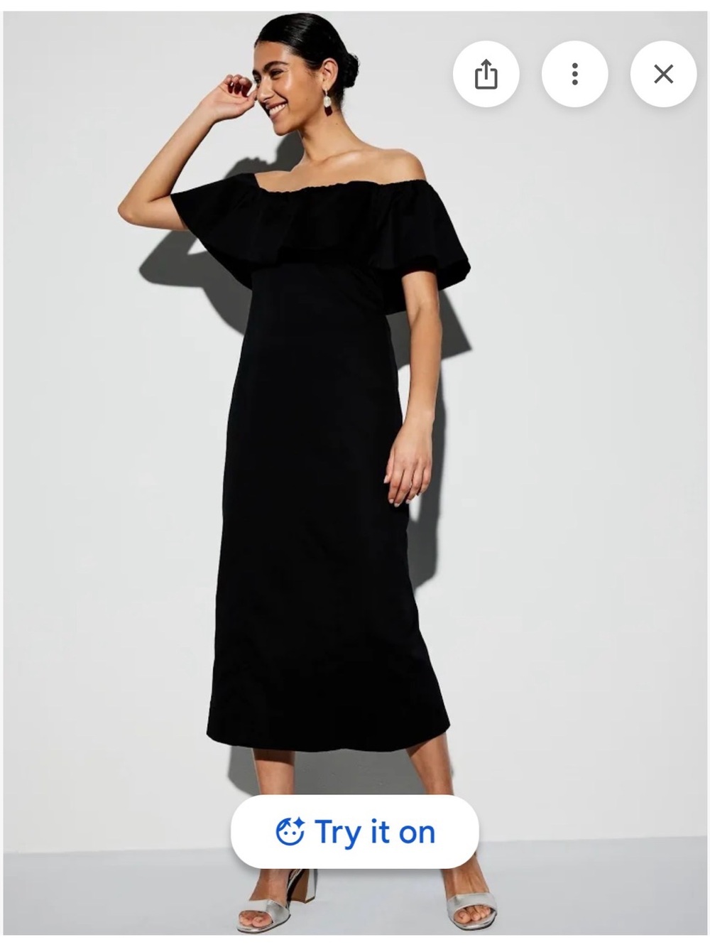 Old Navy Black One-Shoulder Ruffle Dress